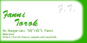fanni torok business card