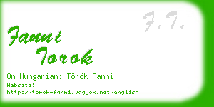 fanni torok business card